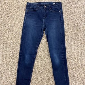 Banana Republic high waist skinny ankle jeans dark blue sz 6 long